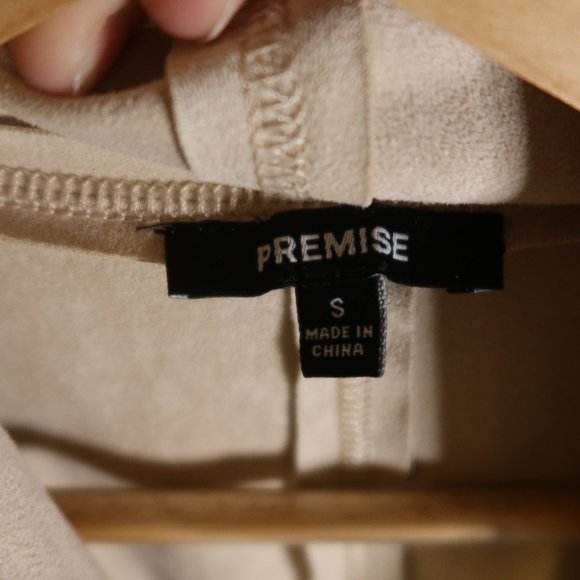 Faux leather tan vest- size small - Picture 3 of 5